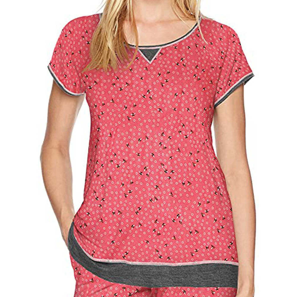 Layla Womens Scoop Neck Printed Pajama Top Only 1-Piece Size Medium